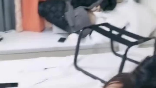 可爱的小兔兔巨乳、肉棒，肌肤白嫩，狂插小骚穴，奶子跟着摇缀，脸上发出痛苦的呻吟表情